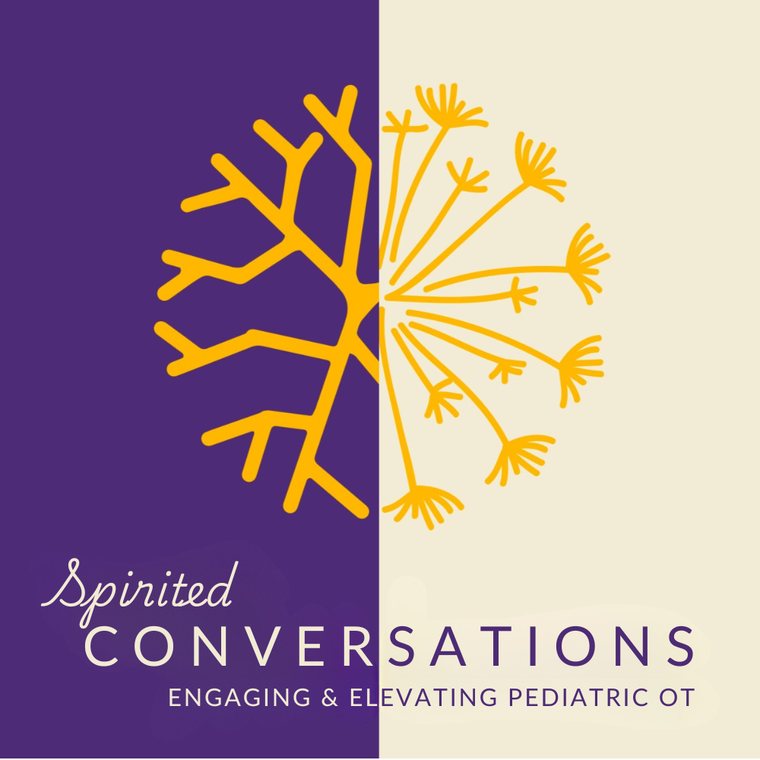 Spirited Conversations podcast artwork: Engaging and Elevating Pediatric OT